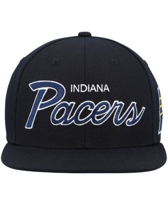 Men's Black Indiana Pacers Hardwood Classics Script 2.0 Snapback Hat