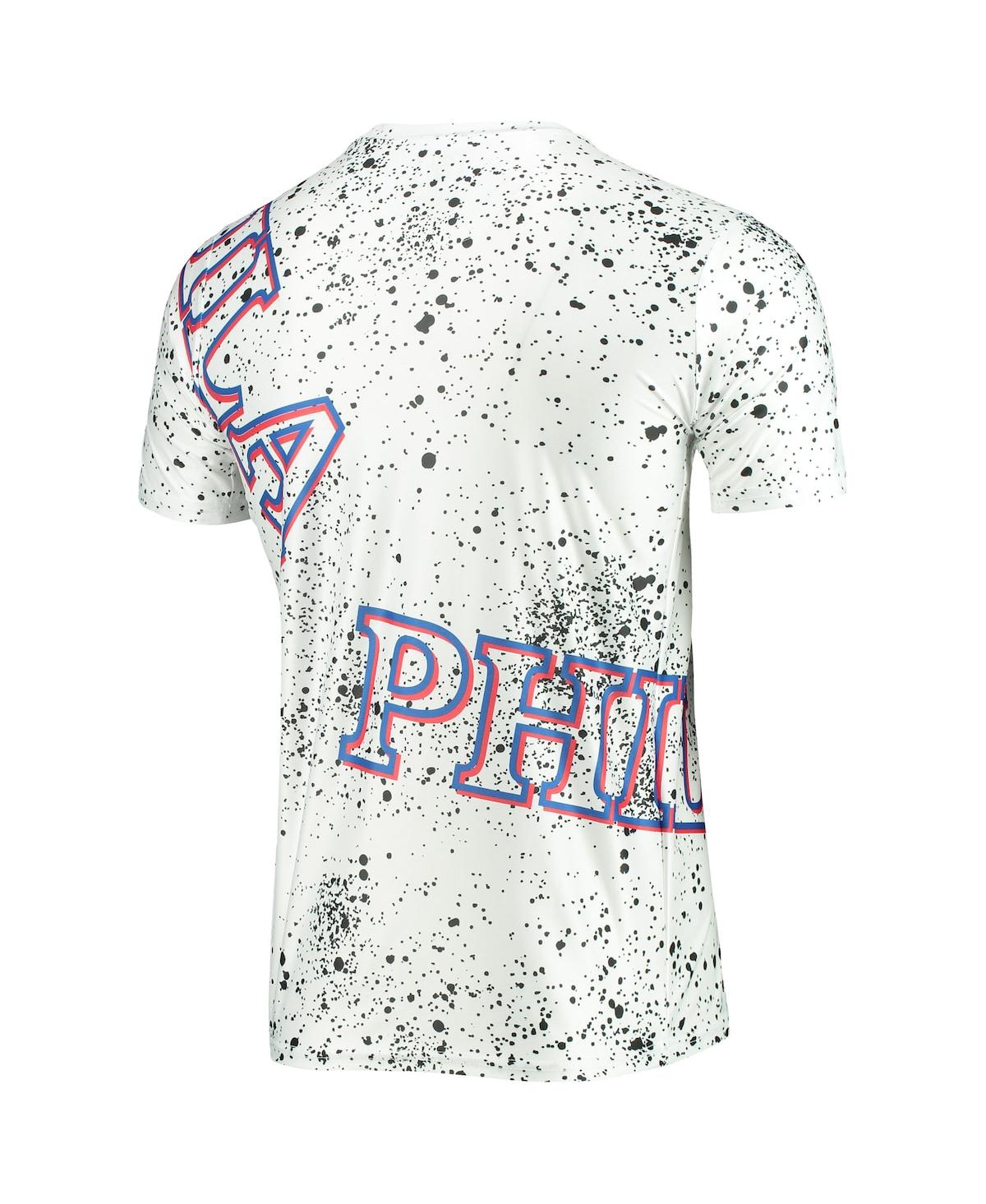 Shop Fisll Men's White Philadelphia 76ers Gold Foil Splatter Print T-shirt