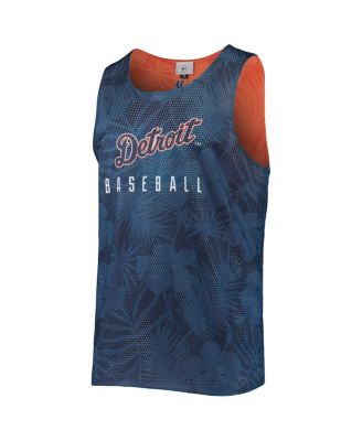 Men's Navy Detroit Tigers Floral Reversible Mesh Tank Top