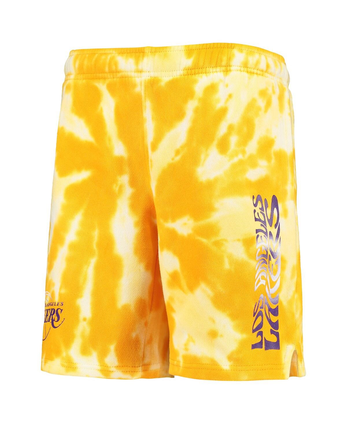 Shop Outerstuff Big Boys Gold Los Angeles Lakers Santa Monica Tie-dye Shorts