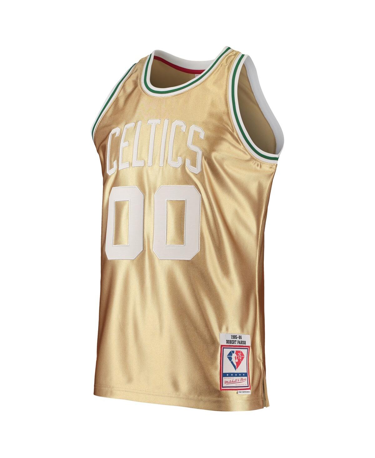 Men's Mitchell & Ness Robert ParishBoston Celtics 75th Anniversary 1985-86 Hardwood Classics Swingman Jersey - Gold