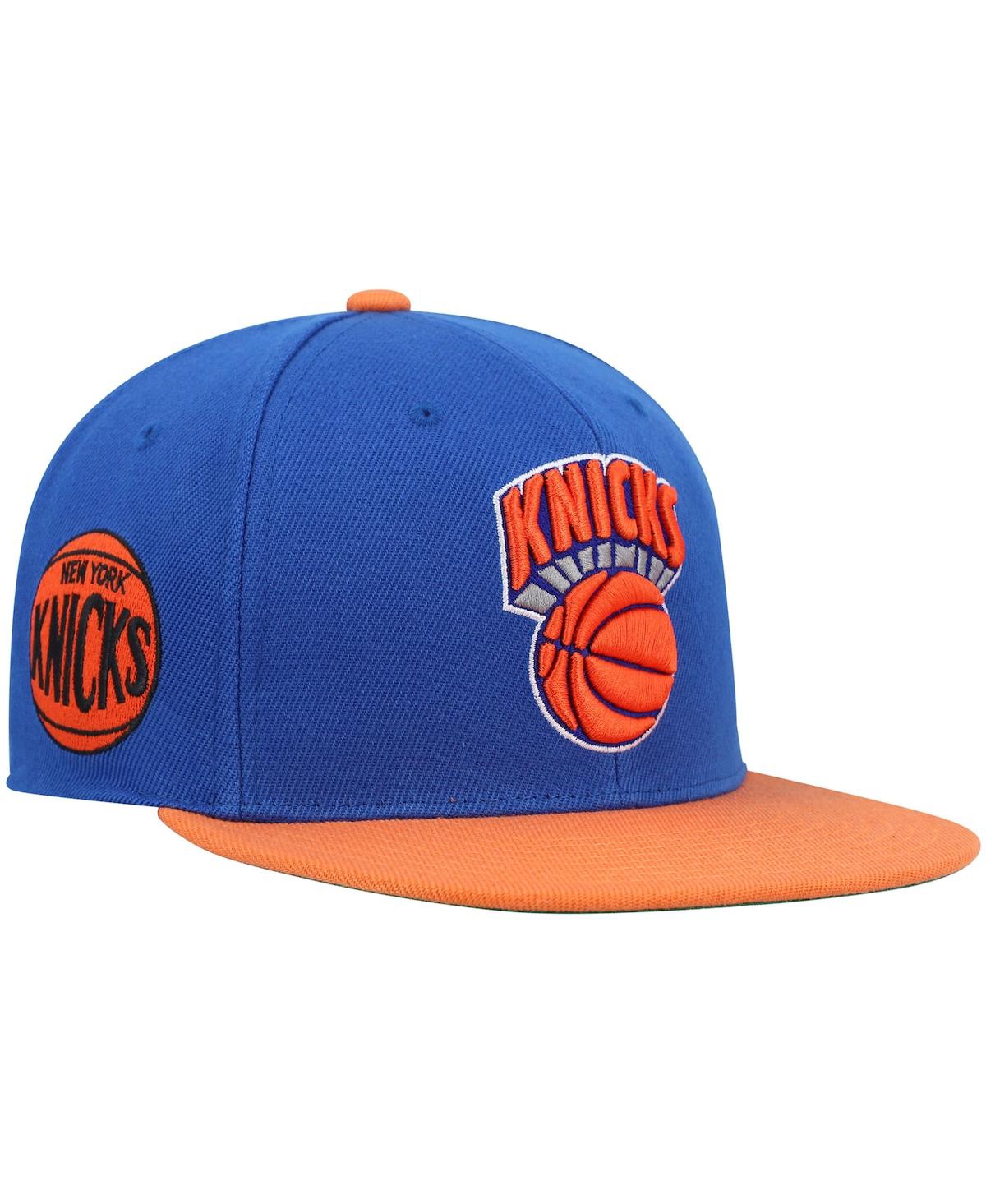 Mitchell & Ness Men's  Blue And Orange New York Knicks Hardwood Classics Snapback Hat In Blue,orange