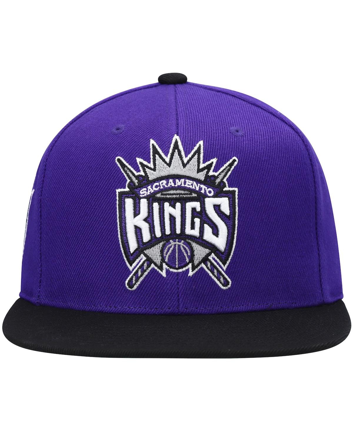 Mitchell & Ness Men's  Purple And Black Sacramento Kings Hardwood Classics Snapback Hat In Purple,black