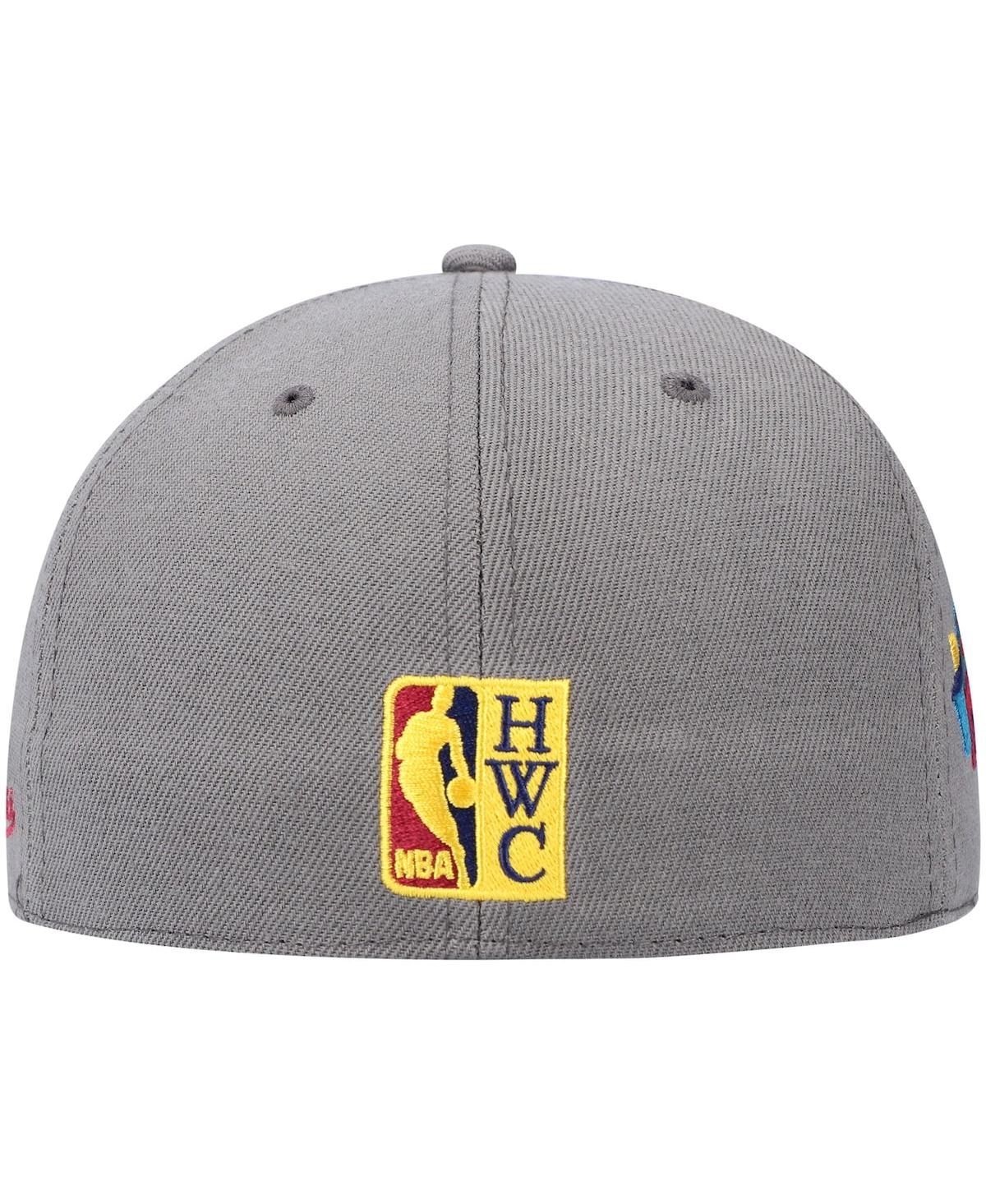 Mitchell & Ness Charcoal Philadelphia 76ers Hardwood Classics 60th Anniversary Carbon Cabernet Fitte In Charcoal