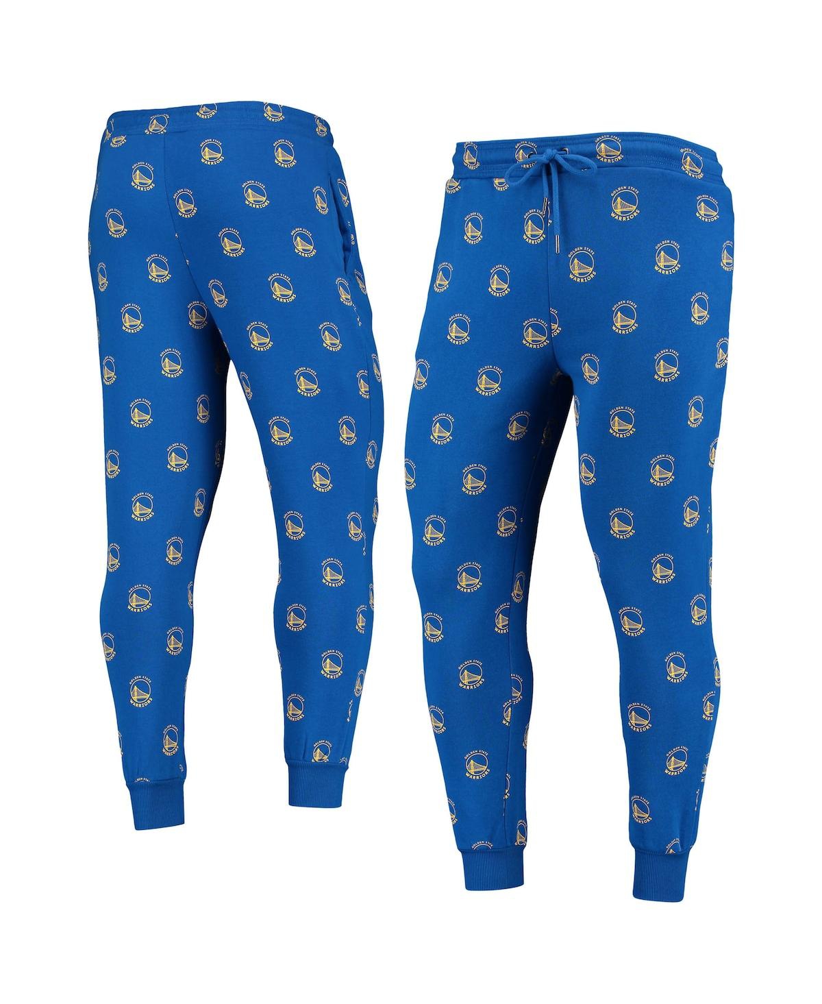 THE WILD COLLECTIVE MEN'S THE WILD COLLECTIVE ROYAL GOLDEN STATE WARRIORS ALLOVER LOGO JOGGER PANTS