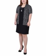 NY Collection Plus Size Ruched A-Line Dress - Macy's