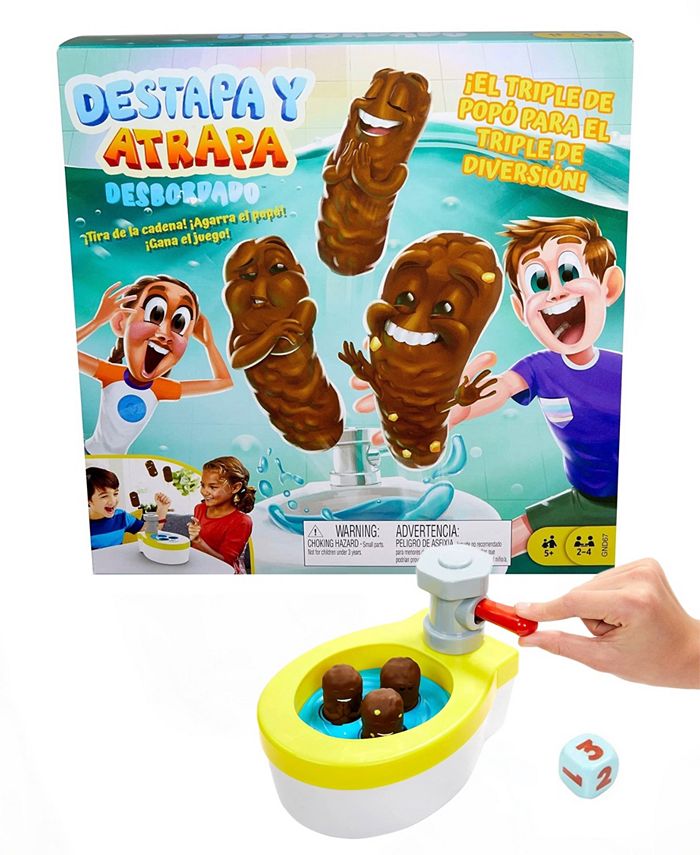 Flushin' Frenzy Overflow Kids Game for Game Night with 3 Pieces of Poop for  5 Year Olds & up 