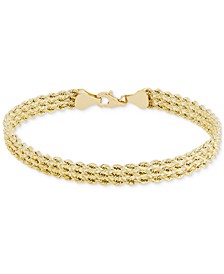 Triple Row Rope Link Chain Bracelet in 10k Gold, Created for Macy's
