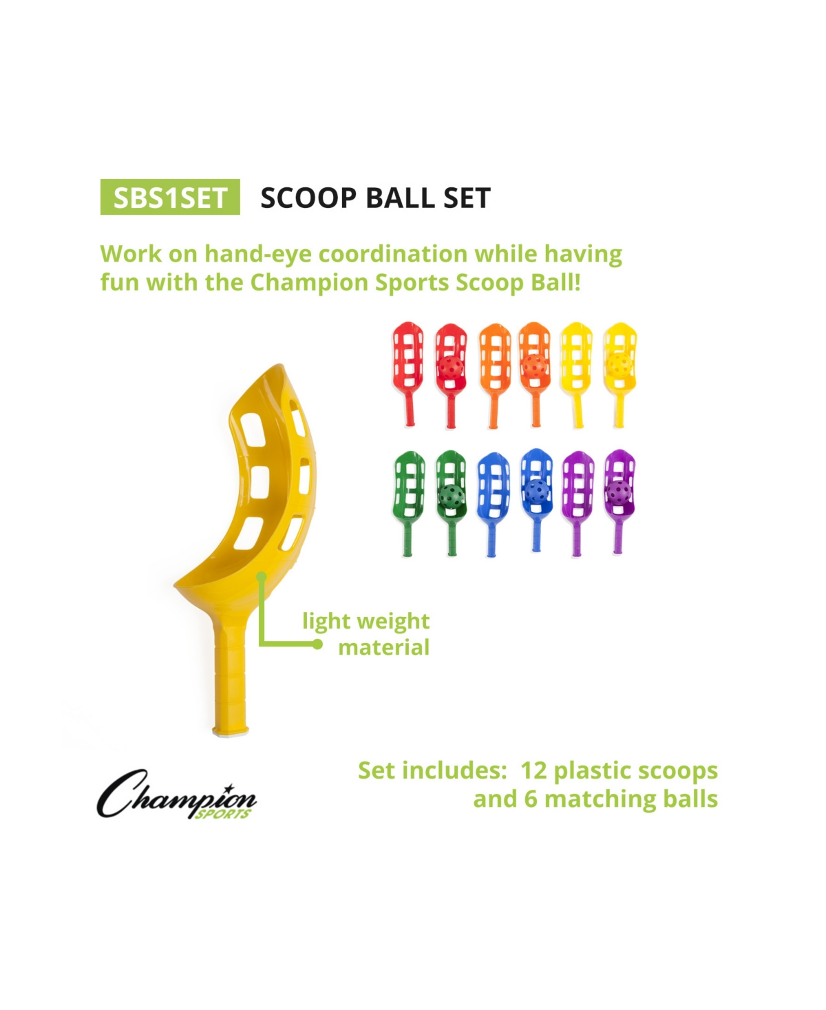 Shop Champion Sports Scoop Ball Set, 18 Pieces In Assorted