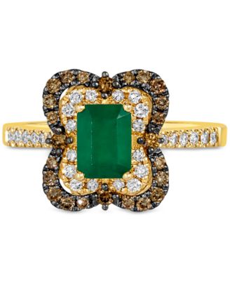 Emerald (3/4 ct. t.w.) & Diamond (1/2 ct. t.w.) Ring in 14k Gold