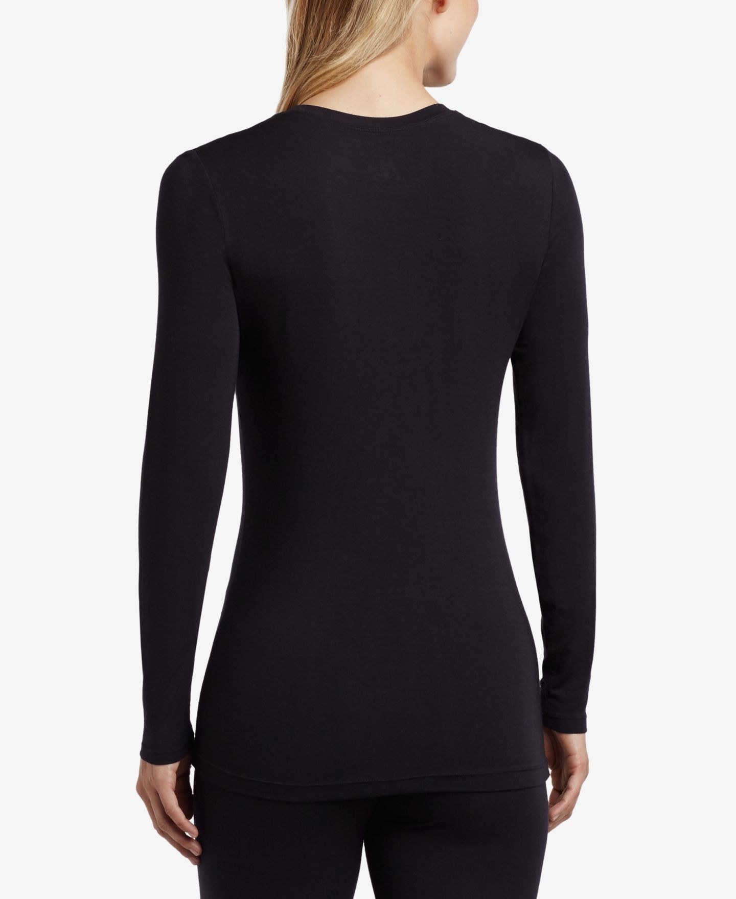 Женский топ Cuddl Duds Softwear with Stretch Long-Sleeve Layering Top, цвет: Чёрный — фото 4