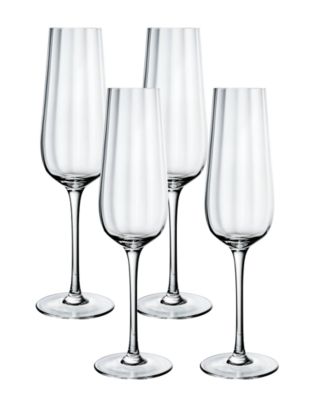 Villeroy & Boch Rose Garden Flute Glass, Set of 4 - Macy's