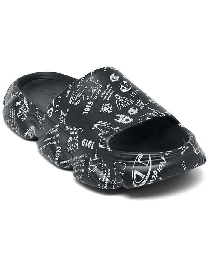 Champion Men's Meloso Squish Doodle Slide Sandals from Finish Line - Macy's