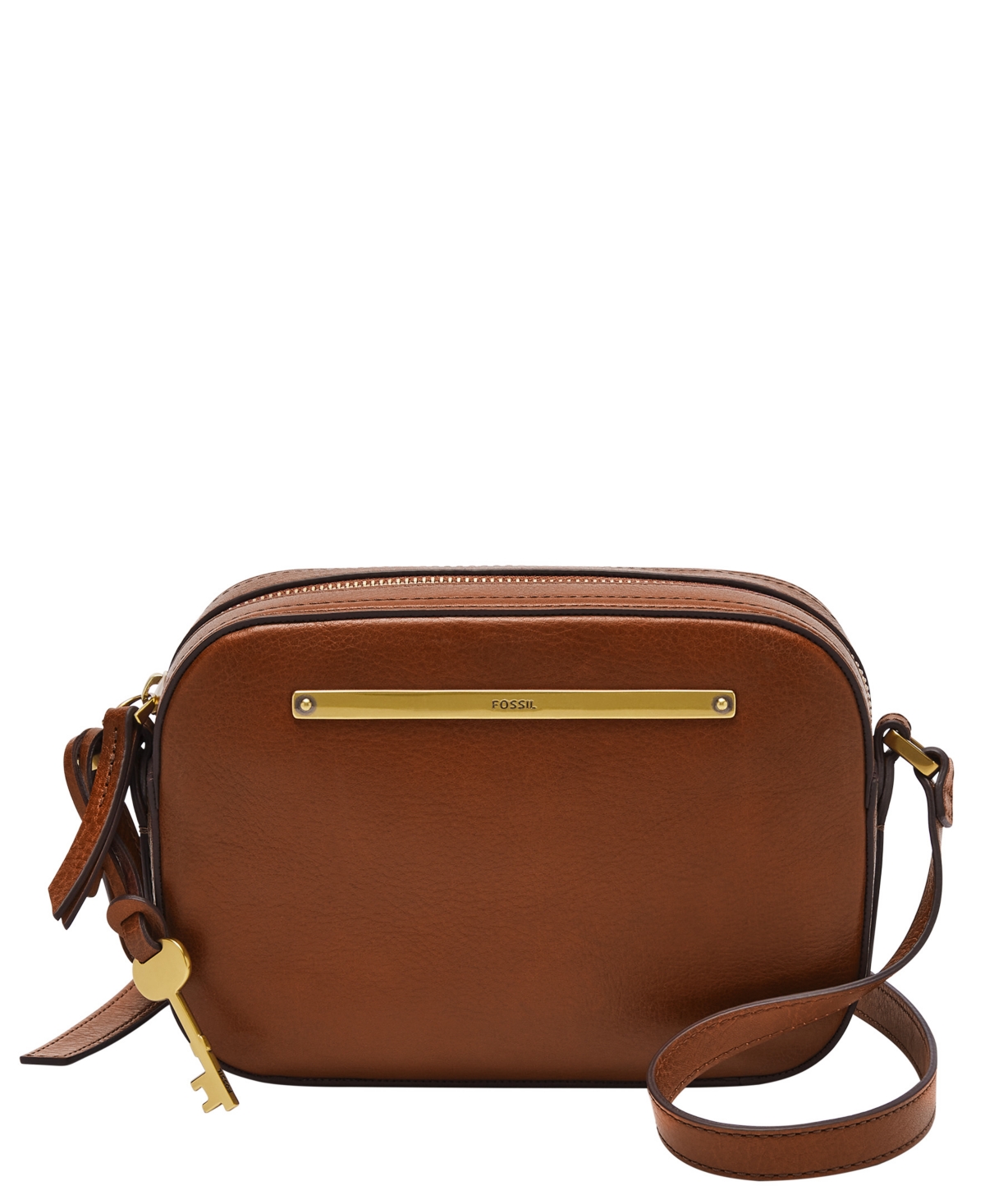 Shop Fossil Liza Leather Camera Bag In Brown