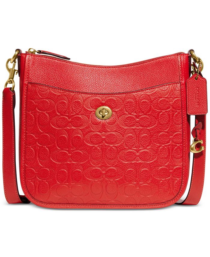 COACH Embossed Signature Leather Chaise Crossbody & Reviews - Handbags &  Accessories - Macy's
