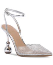 Silver shoes heels macy's sale
