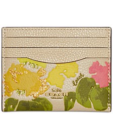 Floral Printed Leather Card Case