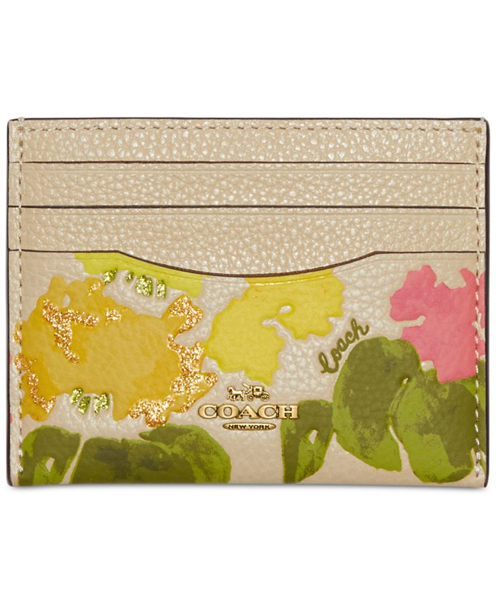 COACH Floral Printed Leather Card Case - Macy's