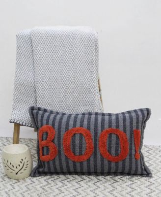 Vibhsa Halloween Boo Decorative Throw Pillow, 24" X 14" - Macy's