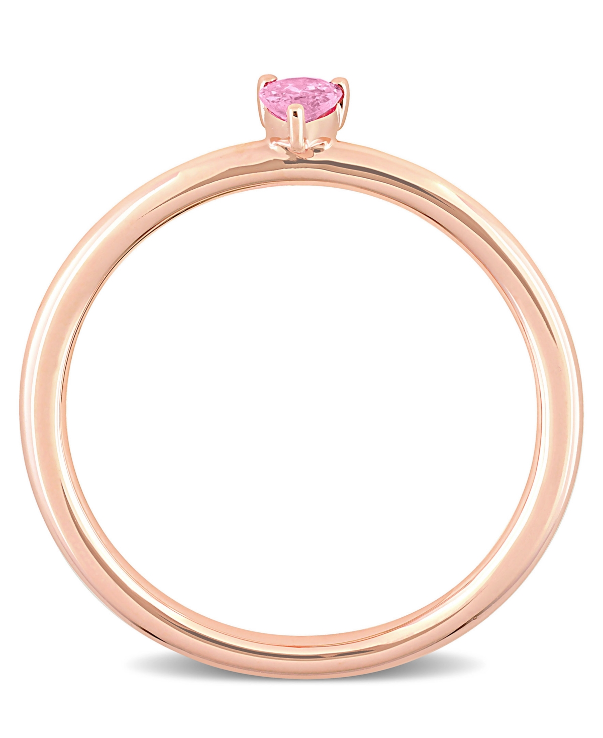 (1/4 ct. t.w.) Pear Stackable Ring in 10K Rose Gold - Pink Sapphire