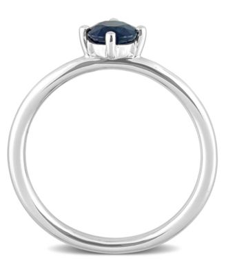 Sapphire (5/8 ct. t.w.) Solitaire Stackable Ring in 10K White Gold
