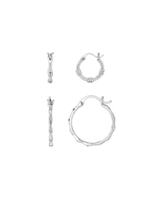 Duo Crystal Hoop and Textured Hoop, Set of 2