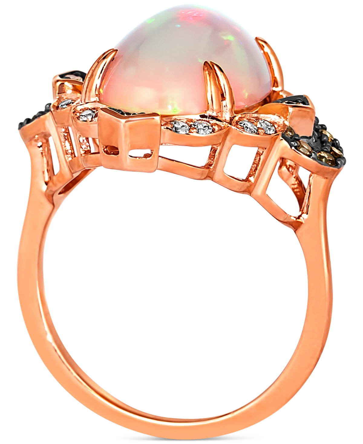 Le Vian Neopolitan(3-1/5 ct. t.w.) & Diamond (1/4 ct. t.w.) Halo Ring in 14k Rose Gold - Opal