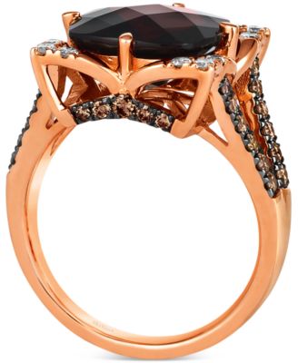 Pomegranate Garnet (5-1/4 ct. t.w.) & Diamond (5/8 ct. t.w.) Statement Ring in 14k Rose Gold