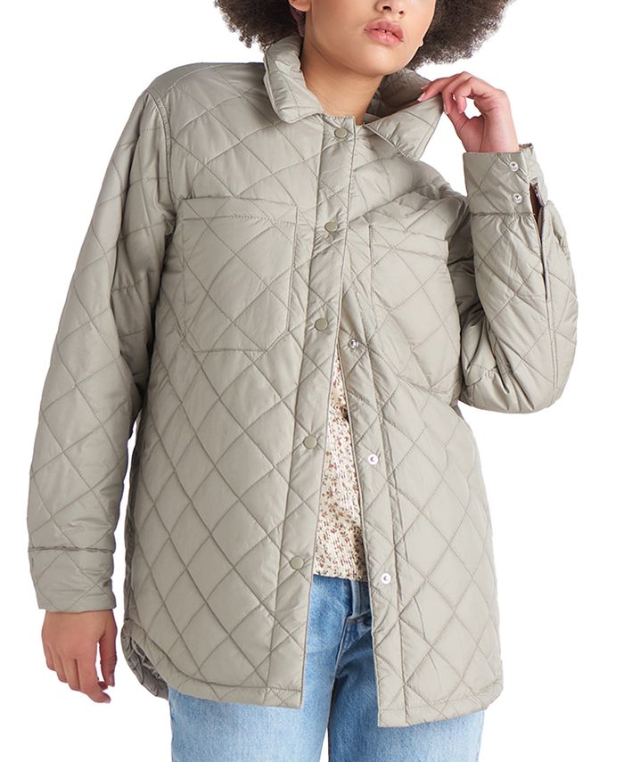 Black Tape Women's Quilted Light Puffer Shacket - Macy's