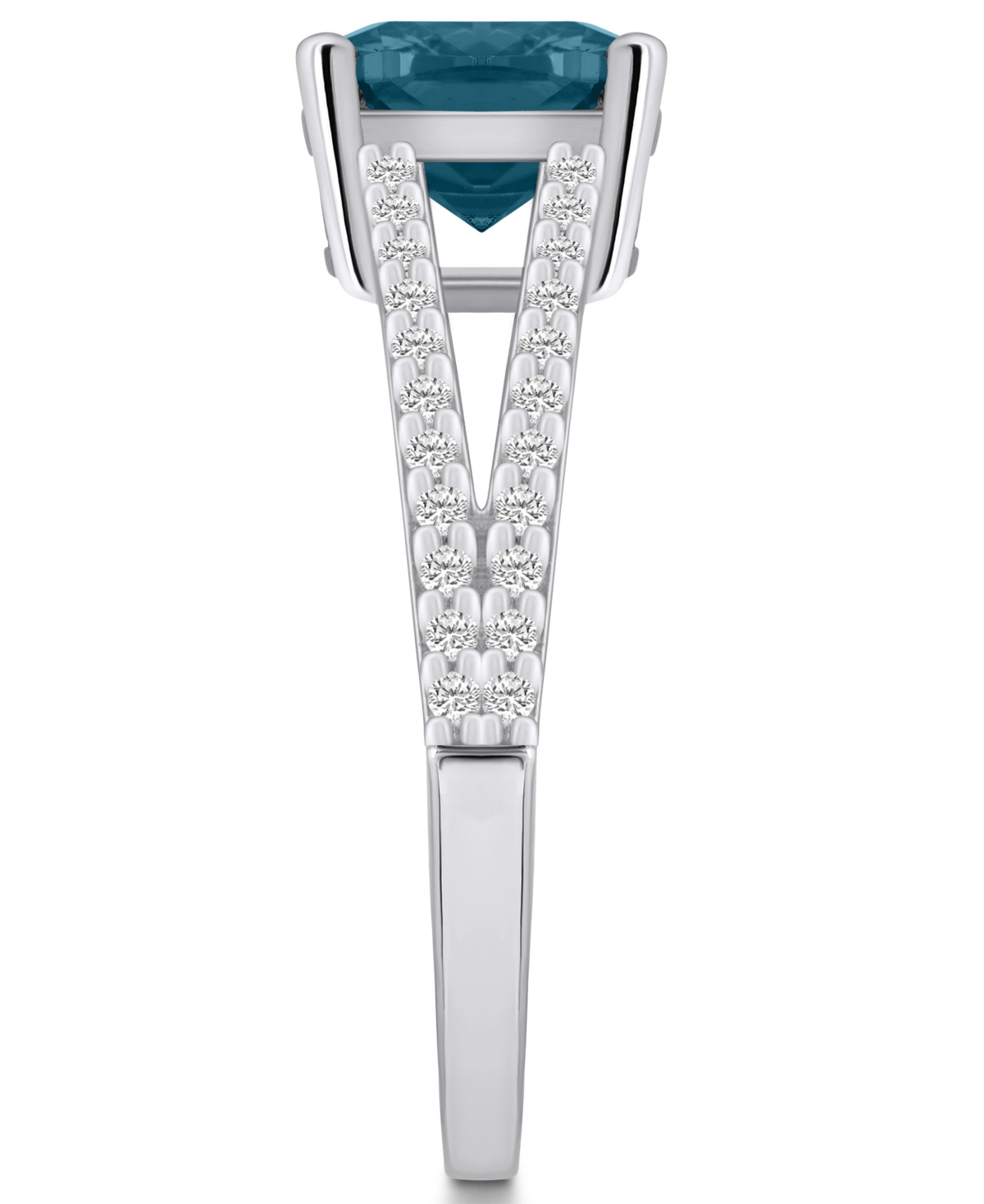 Macy'sand Diamond Accent Ring in 14K White Gold - London Blue Topaz