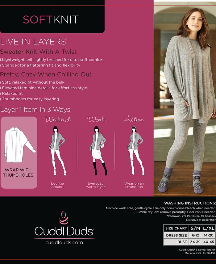 Cuddl Duds Plus Size Soft Knit Wrap Macy's