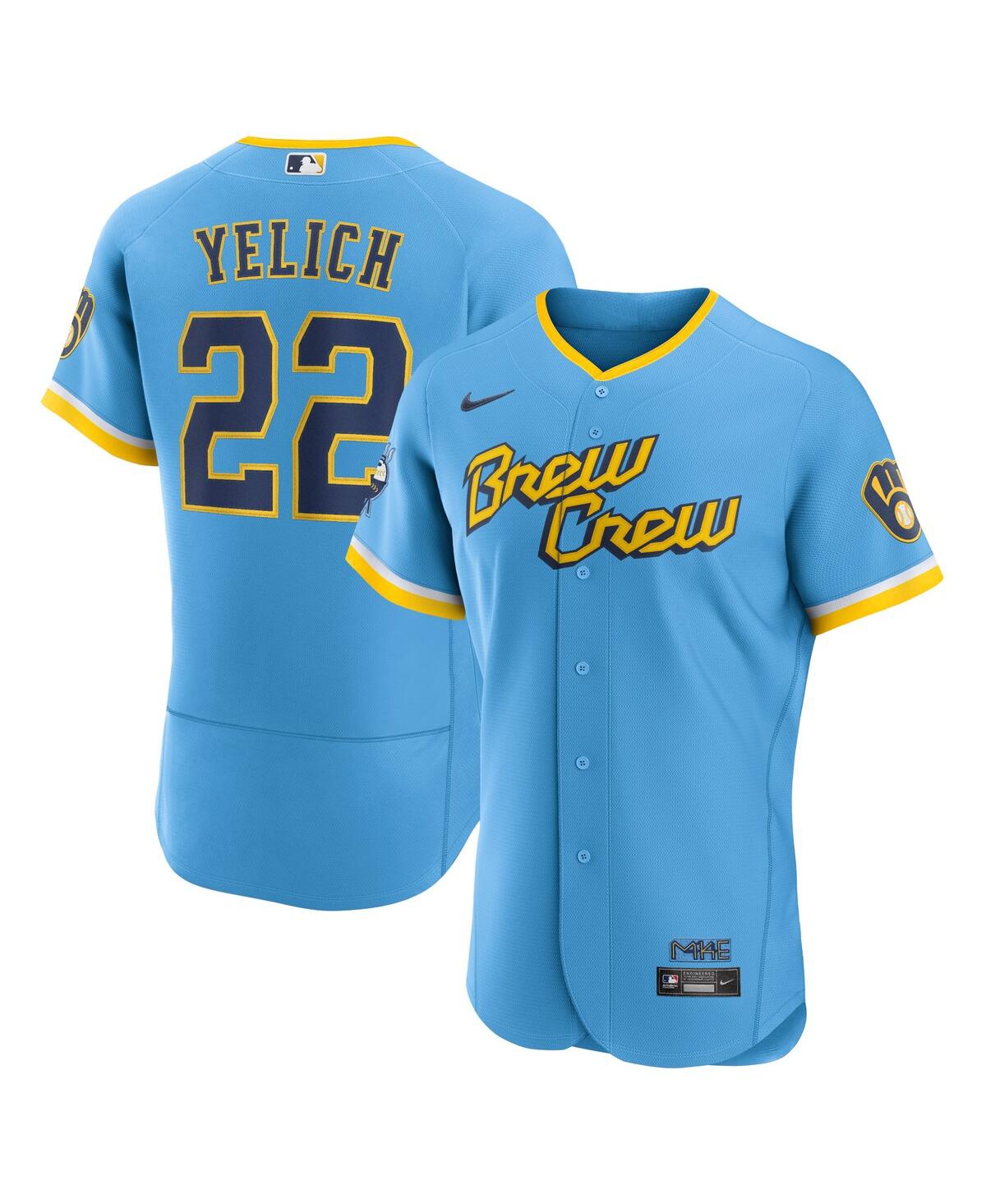 Men's Nike Christian Yelich Powder Blue Milwaukee Brewers 2022 City Connect Authentic Player Jersey