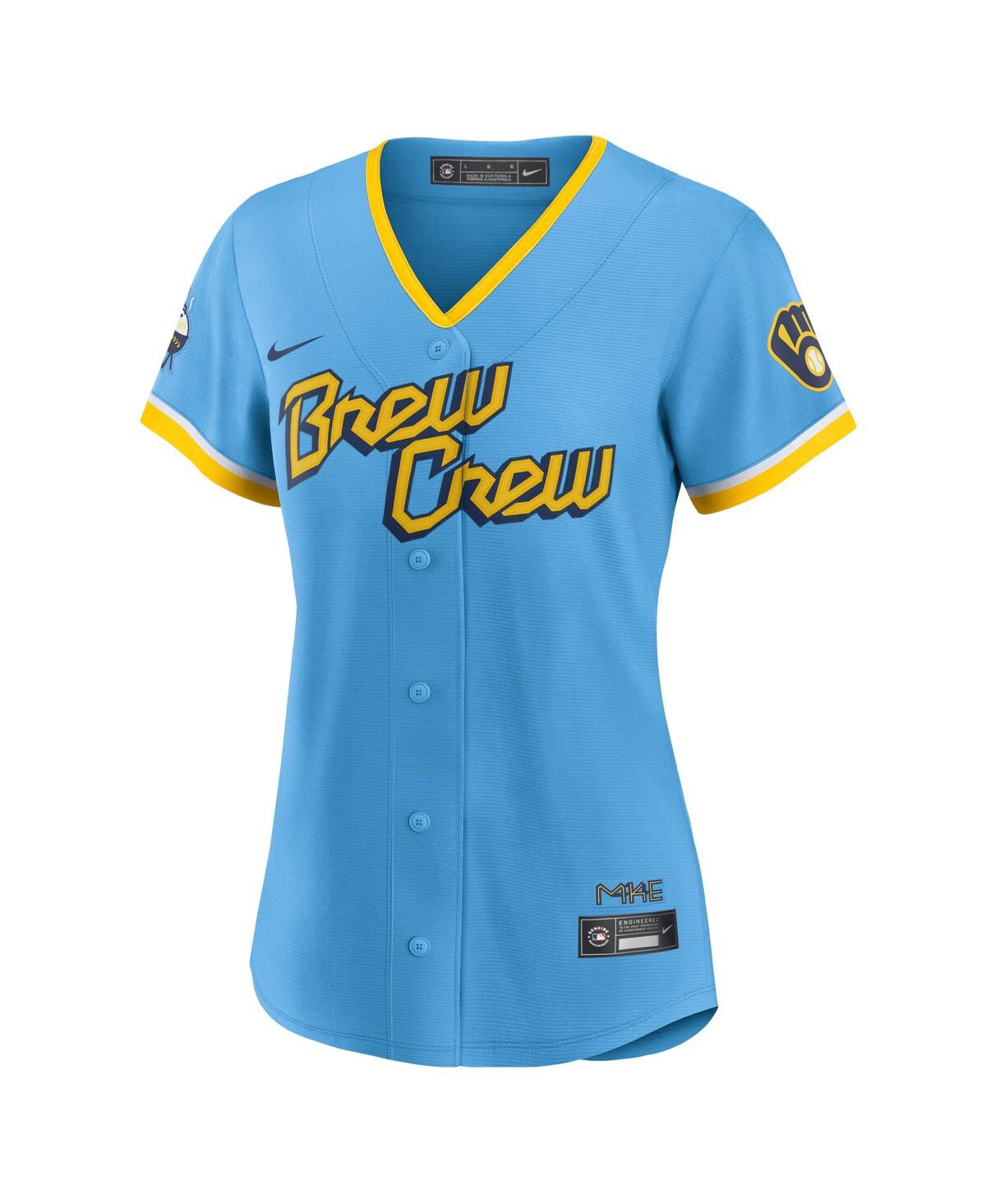 Women's Nike Christian YelichMilwaukee Brewers City Connect Replica Player Jersey - Powder Blue
