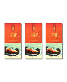 Sunset Spice Milk Chocolate Spicy Creme Brulee Chocolate Bars, Pack of 3