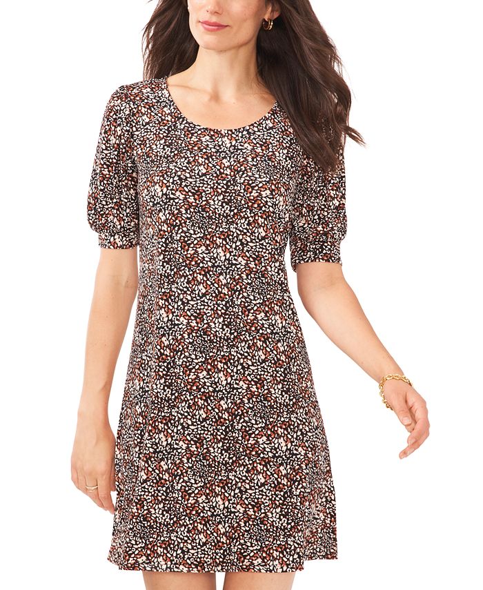 MSK Petite Printed PuffSleeve Shift Dress Macy's