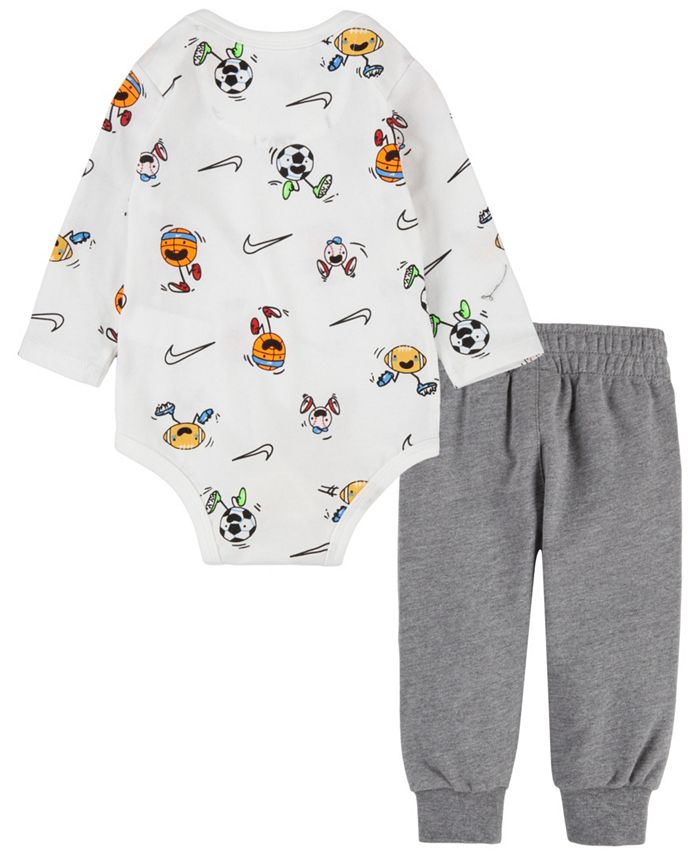 Nike Baby Boys Nikemoji Long Sleeve Bodysuit and Pants Set, 2 Piece ...