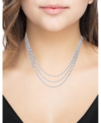 Triple Strand Diamond Cut Chain Necklace