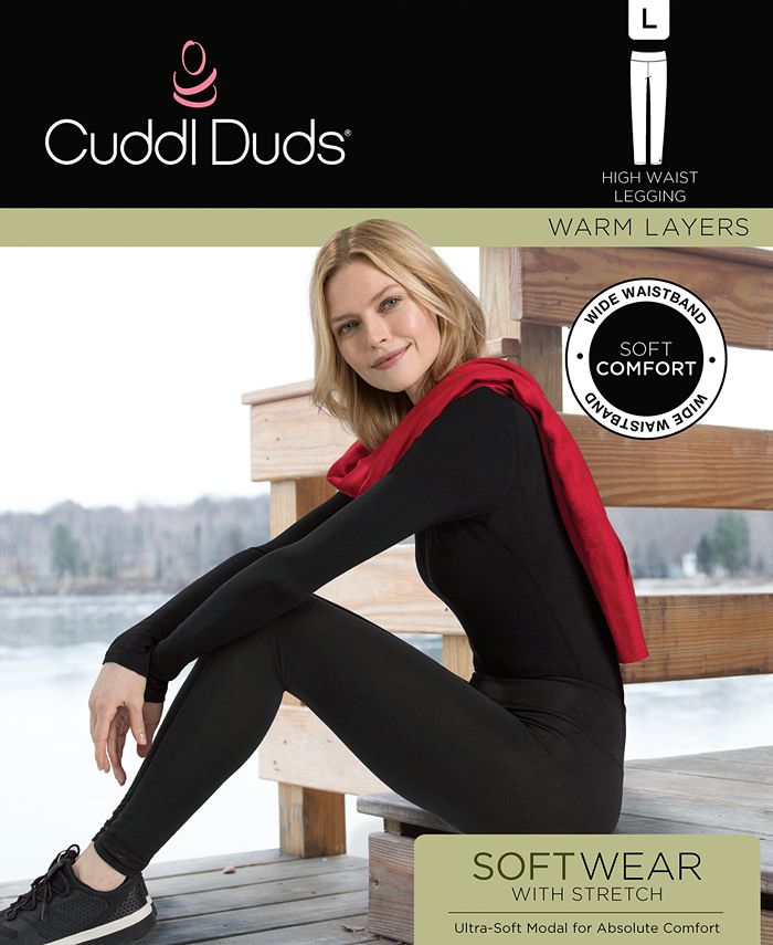 Legging Cuddl Duds Base Layers Polaire Avec Stretch - Gris Clair Hthr - Taille XL - Neuf
