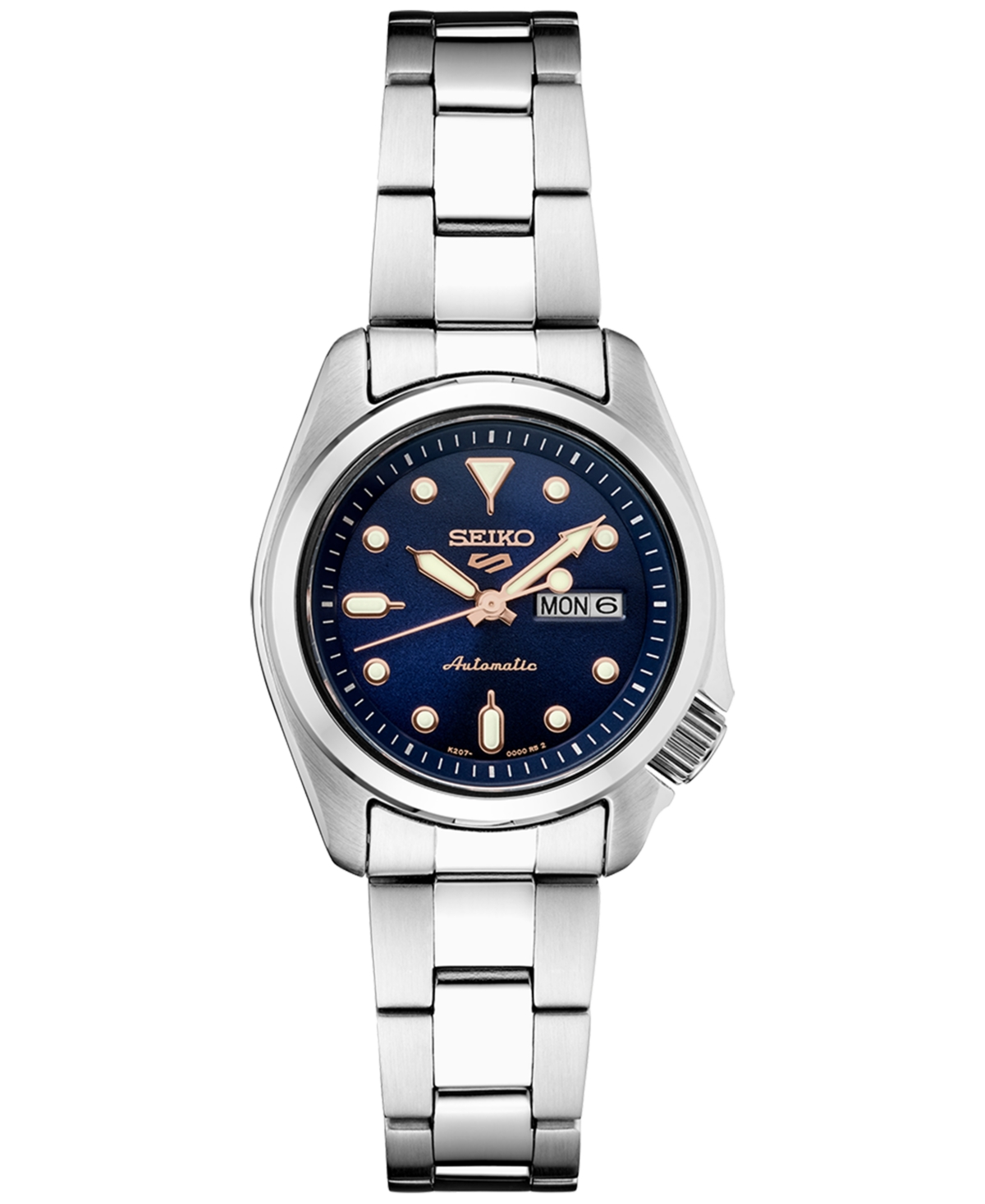 Seiko Women's Automatic 5 Sports Stainless Steel Bracelet Watch 28mm In Blue