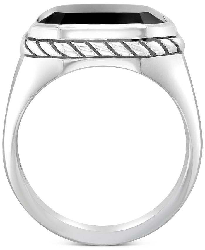 EFFY Collection EFFY® Men's Onyx Ring in Sterling Silver - Macy's