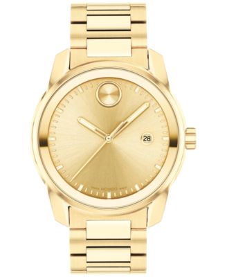 Movado Men s Swiss Bold Verso Gold Ion Plated Steel Bracelet Watch 42mm Macy s