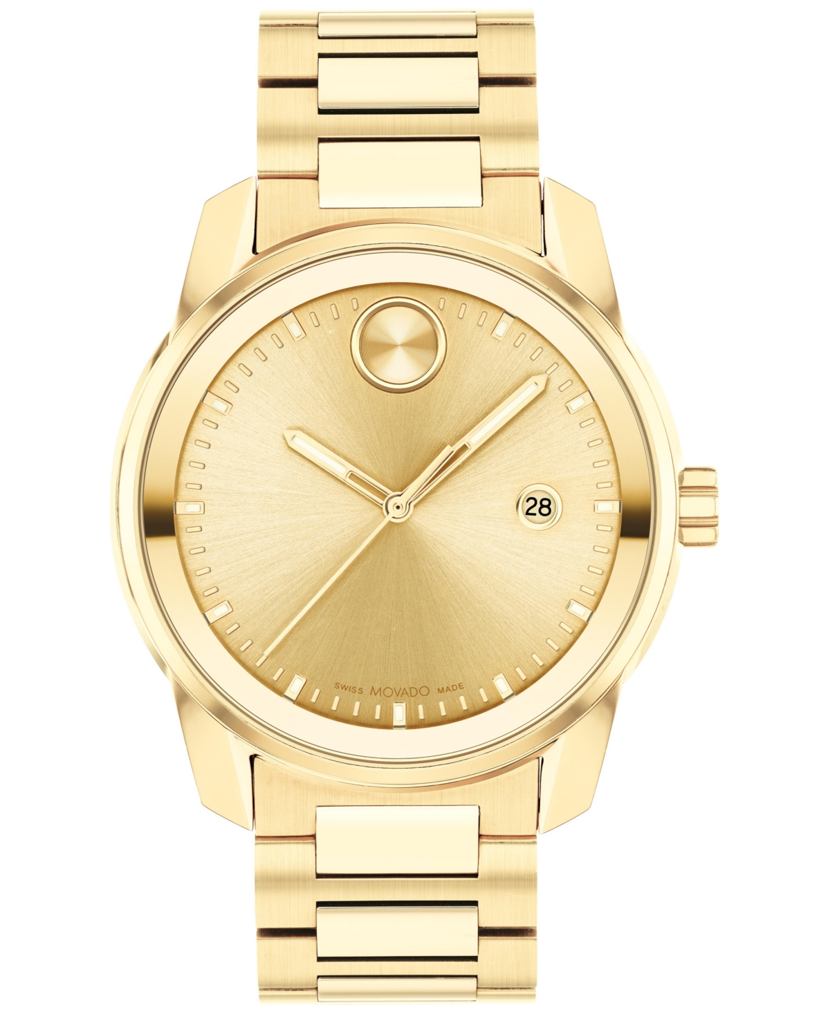 Shop Movado Men's Swiss Bold Verso Gold Ion-plated Steel Bracelet Watch 42mm