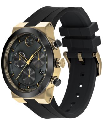 Movado Men's Swiss Chronograph Bold Fusion Black Silicone Strap Watch ...