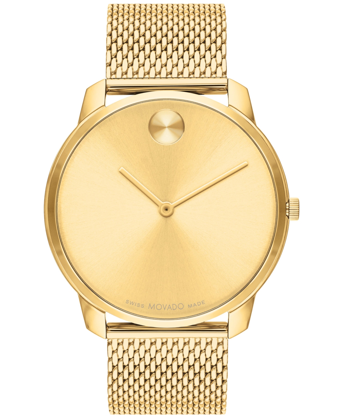 Shop Movado Men's Swiss Bold Thin Gold Ion-plated Steel Mesh Bracelet Watch 42mm