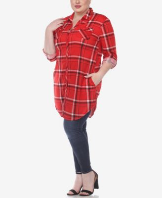 Plus Size Plaid Tunic Top