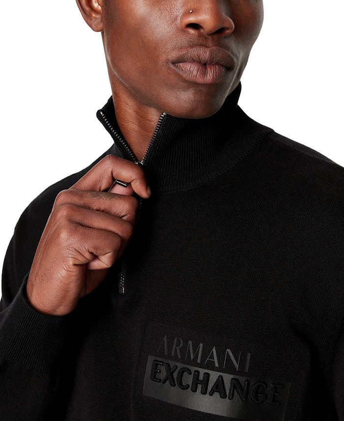 AX Armani Exchange Men's QuarterZip Fleece Logo Sweater Macy's