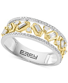 EFFY® Diamond Openwork Ring (3/8 ct. t.w.) in 14k White Gold & Yellow Gold