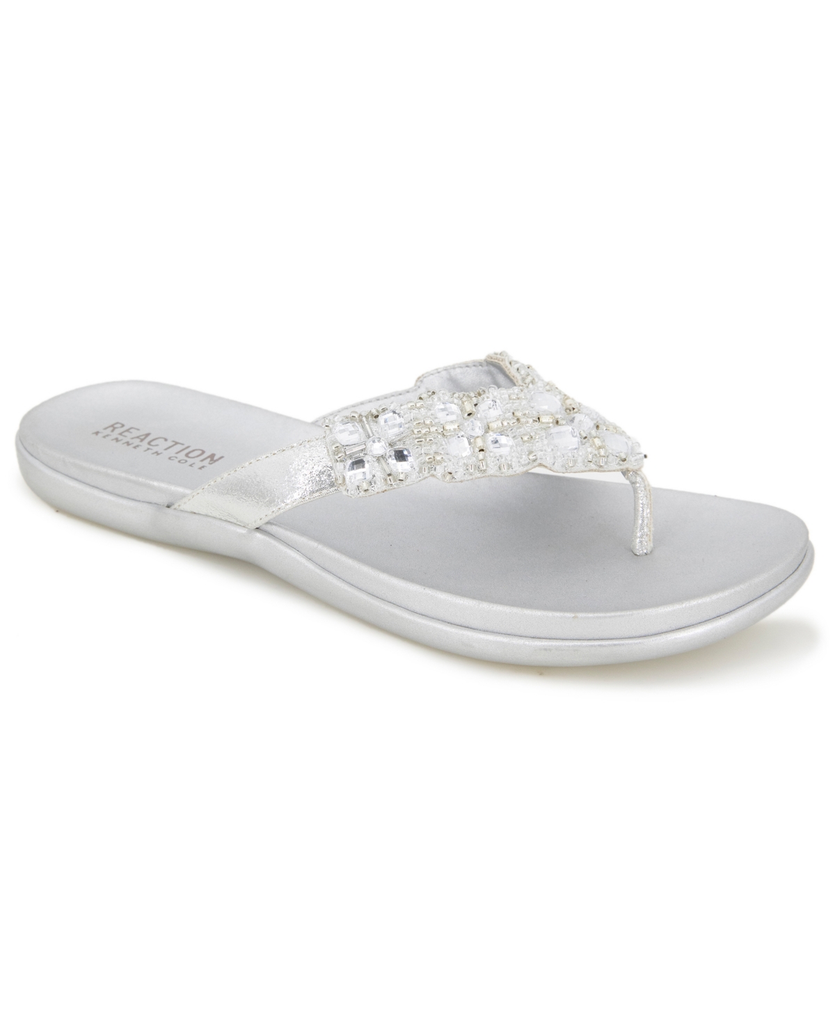 Kenneth Cole Reaction Women's Glamathon Flat Sandals In Silver
