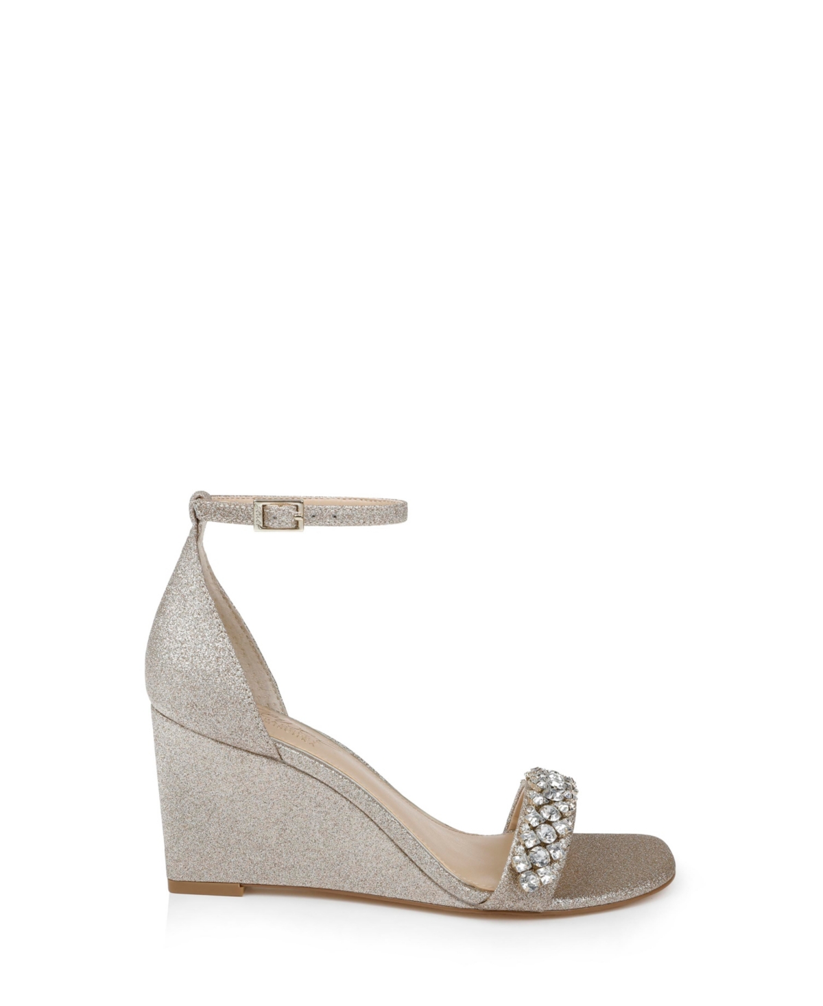 Jewel Badgley Mischka Women's Peggy Rhinestone Embellished Evening Wedge Sandals
