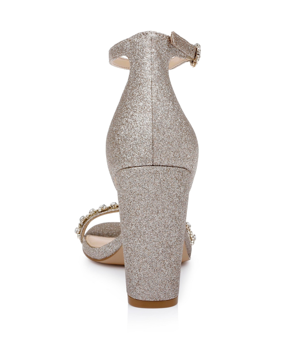 Jewel Badgley Mischka Women's Alyssa Two Piece Block Heel Evening Sandals
